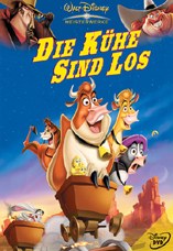 DVD-Cover: Die Kühe sind los, mit den Stimmen von Hella von Sinnen, Marie Bäumer, Christiane Hörbinger, Beni Weber, Michael Habeck, Hartmut Neugebauer, Oliver Stritzel, Michael Rüth, ...