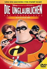 DVD-Cover: Die Unglaublichen, mit den Stimmen von Markus Maria Profitlich, Herbert Feuerstein, Kai Pflaume, Felicitas Woll, Barbara Schöneberger, ...